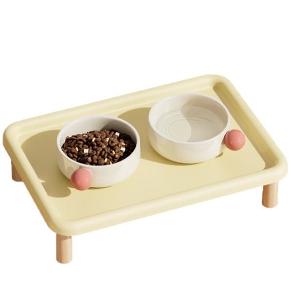 Ceramic Pet Raised Leak-Proof Collar-Supporting Food And Water BowlDining Table