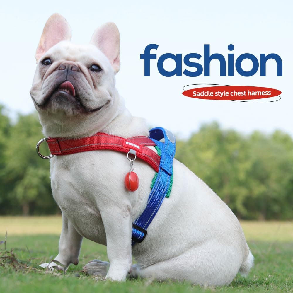No Pull Dog Harness With 3 Clips And Soft Padded Handle Breathable Mesh Padded, Reflective Strip, Safe At Night, Escape Proof, Quick Adjustment, Easy For Training Walking, Stylish