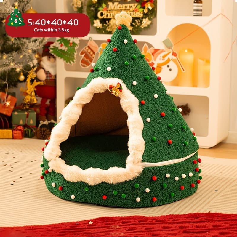 Christmas Cat Nest Winter Warm Four Seasons Universal Removable And Washable